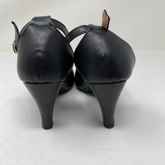 Chase + Chloe Kimmy T-Strap Pumps Black Retro - Picture 5 of 8
